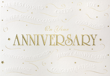 Embossed Anniversary Wishes