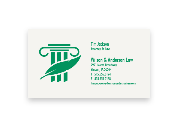 1 Color Standard Business Card - Flat Print, 1-Sided