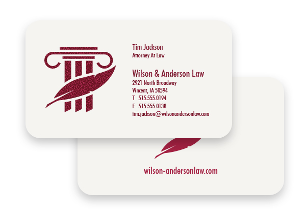 1 Color Standard Business Card - Raised Print, 2-Sided, Round Corners