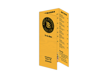 Custom Tri-Fold Menu, Durable and Disposable Restaurant Menus, 8.5 x 11, Multiple Stock Options