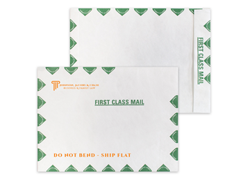 DuPont™ Tyvek® 14lb. 10" x 13"  Open End Green First Class Border, Zip Stick®, 1 Special Color