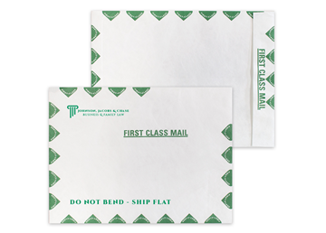 DuPont™ Tyvek® 14lb. 10" x 13"  Open End Green First Class Border, Zip Stick®, 1 Standard Color