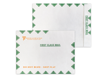 DuPont™ Tyvek® 14lb. 9" x 12"  Open End Green First Class Border, Zip Stick®, 1 Special Color