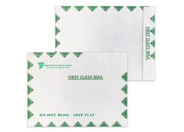 DuPont™ Tyvek® 14lb. 9" x 12"  Open End Green First Class Border, Zip Stick®, 1 Standard Color