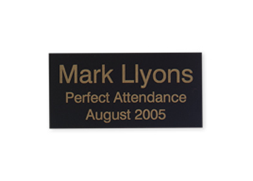 Engraved Black/Gold Metal Plate, 1 1/2" x 3"