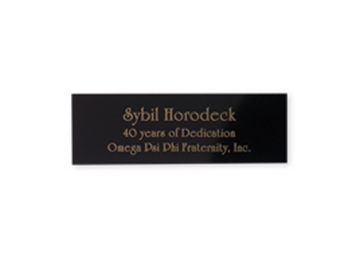 Engraved Black/Gold Metal Plate, 1" x 3"