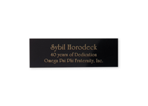 Engraved Black/Gold Metal Plate, 1" x 3"