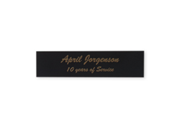 Engraved Black/Gold Metal Plate, 3/4" x 3"