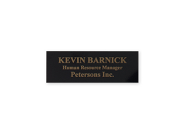 Engraved Black/Gold Metal Plate, 7/8" x 2 1/2"