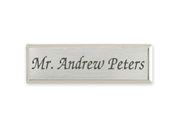 Engraved Metallic Badge - 1" x 3", Silver