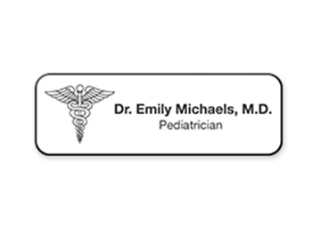 Engraved Plastic Name Badge, 1" x 3"