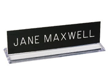 Engraved Sign with Plexiglass Desk Holder, 2" x 8"