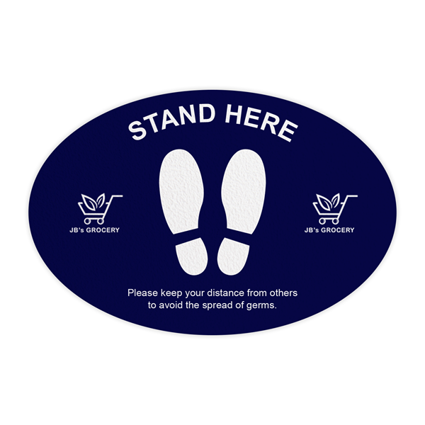 Full Color Repositionable Floor Decal 24" X 36"- Oval