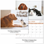 FURRY FRIENDS WALL CALENDAR STAPLED