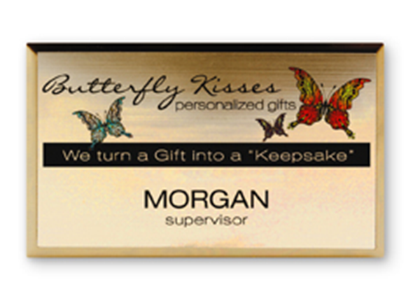 Gold Metallic Full Color Name Badge - 2" x 3 1/2"