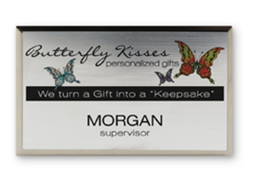 Silver Metallic Full Color Name Badge - 2" x 3 1/2"